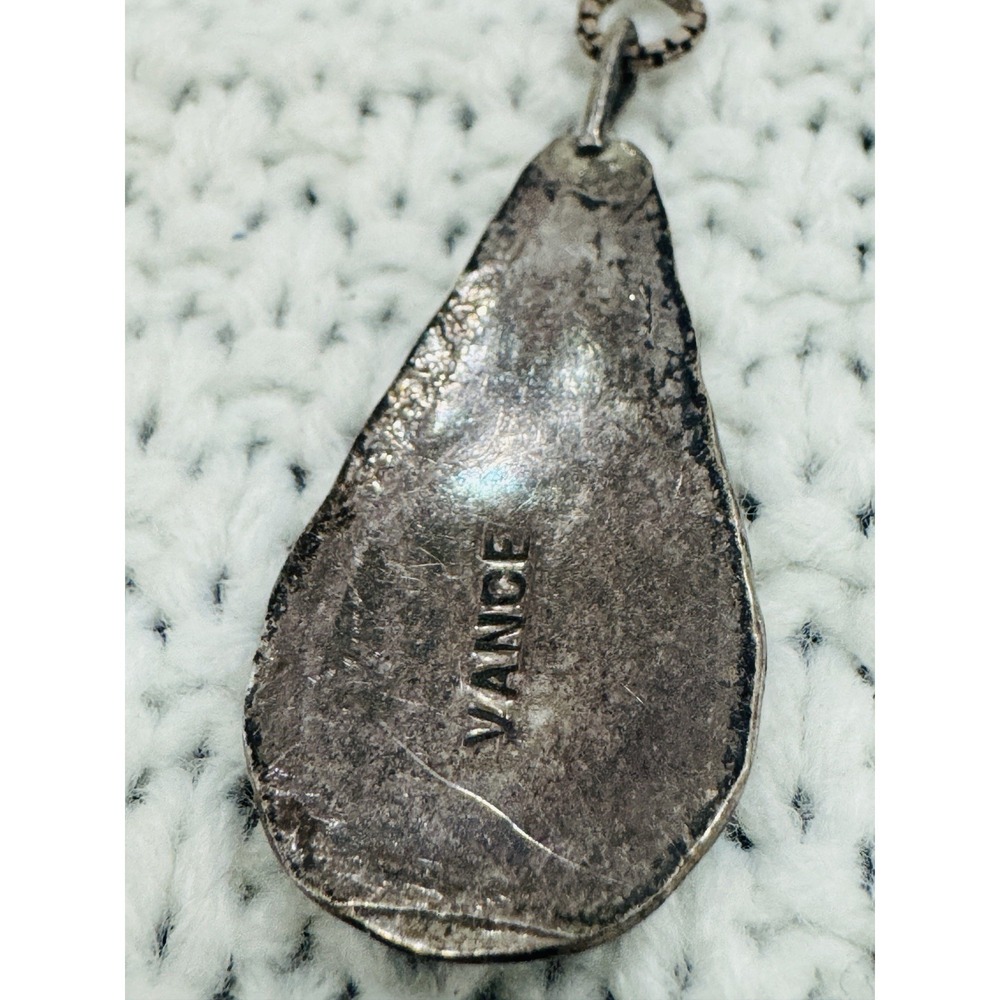 Vance 925 Sterling Silver Turquoise Coral Feather Pendant Necklace - Picture 3 of 4